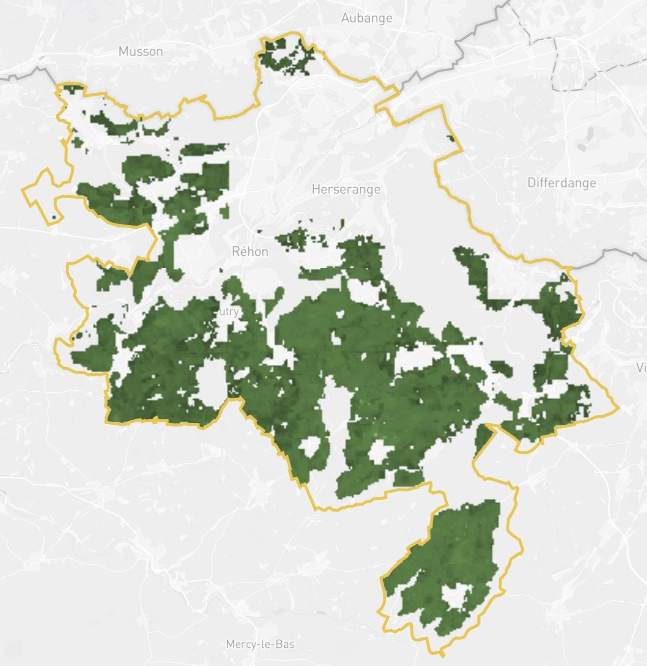 Carte de la séquestration carbone de Grand Longwy Agglomération